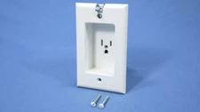 Leviton White Clock Hanger 1" Recessed Depth Outlet Receptacle 15A 5-15R 688-W