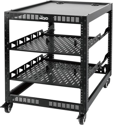 12U Open Frame Network Rack for IT & AV Gear 4-Post With Casters Mobile