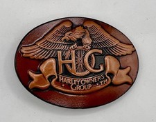 Harley Davidson Belt Buckle Bonfe Leather Handmade w/ Premium Leather Belt