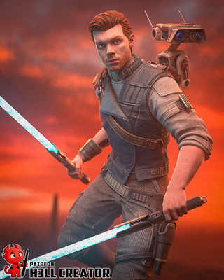 Cal Kestis, Star Wars Jedi: Survivor, Figur, 3D Druck, Statue, UNBEMALT