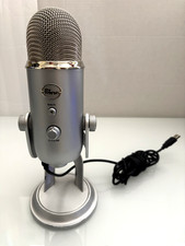 Yeti Blue Brand Silver Microphone USB Freestanding Desktop Mic w/ Mute Gain