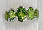 HSN Colleen Lopez Sterling Silver 5 Stone Oval Peridot Ring Size 5 — photo 3