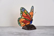 Stained Glass Butterfly Style Retro Tiffany Accent Lamp Table Lamp Desk Lamp 8"H