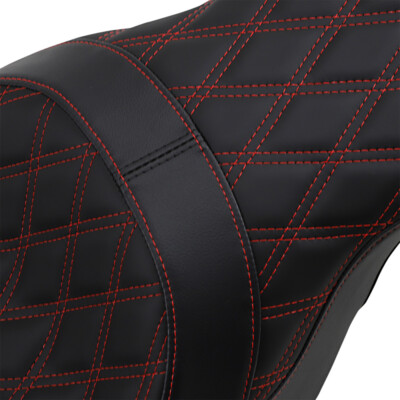 Drag Specialties Forward Predator 2-Up Seat - Diamond (Black/Red