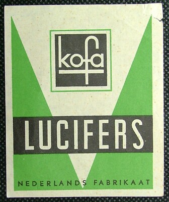 Matchbox Paket Label Lucifers Kofa (Cabin) Dutch 85 x 70 mm ML077