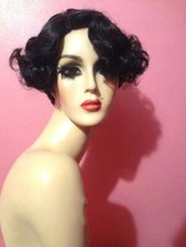 20s FLAPPER FINGERWAVES Short WIG LaceFront Custom DRAG Costume Black ALL COLORS