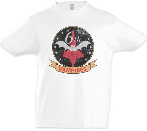 Battlestar Vampires Badge Kids Boys T-Shirt Top Fun Galactica Logo Symbol - 第 1/1 張圖片