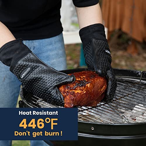 Bbq Gloves Walfos 500°F Heat Resistant Extra Long Silicone Oven