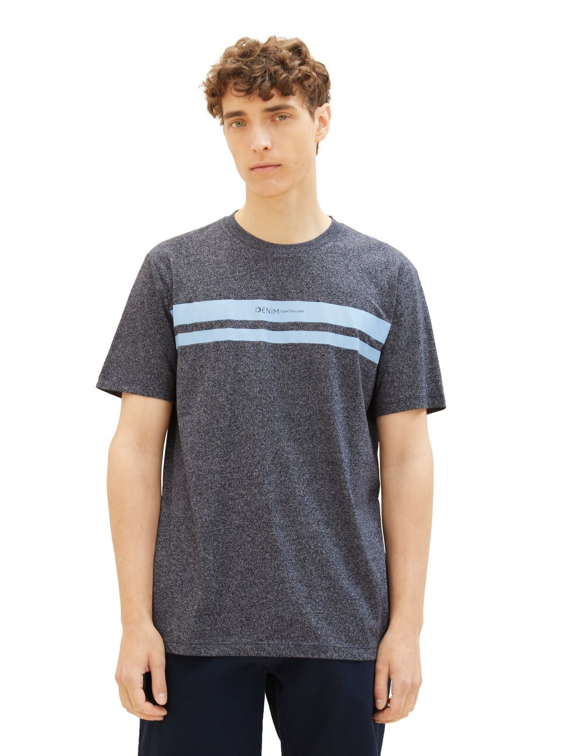 Джинсовая футболка Tom Tailor Herren в ДВОЙНУЮ ПОЛОСКУ - Regular Fit S - XXL Schwarz Blau