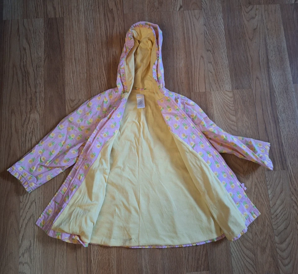 Gymboree Girl’s Pink Yellow Sunflowers Jacket Hood with Lining Kids Rain Coat 4T - Image 3 of 4