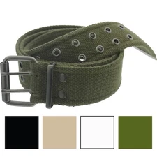 Rothco Double Prong Canvas Belt, Heavy Duty Army Pistol Grommet Two Hole 1.75"