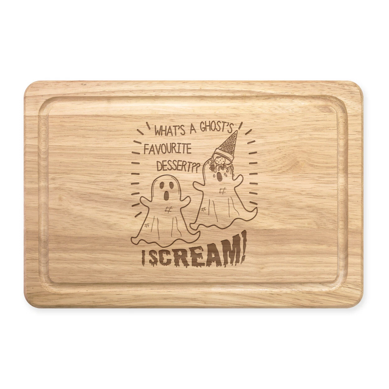 What's A Ghost's Favourite Dessert I Scream Rectangular Chopping Board Funny