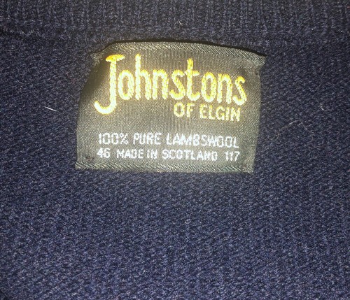 Johnstons Of Elgin Lambswool Size 46 Scotland Navy Argyle Golf Sweater - Picture 6 of 9