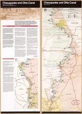 18" x 24" 1996 Map Of Chesapeake & Ohio Canal Washington DC Maryland West VA