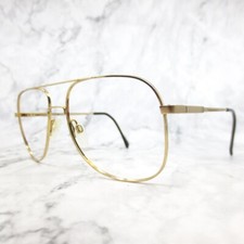 Luxottica neil Eyeglasses Frames blue Gold Square Full Rim 58-17-145