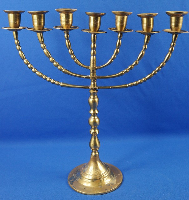 Brass Swing 7 Arms Menorah Candelabra Candle holder 15" Heavy Solid eBay