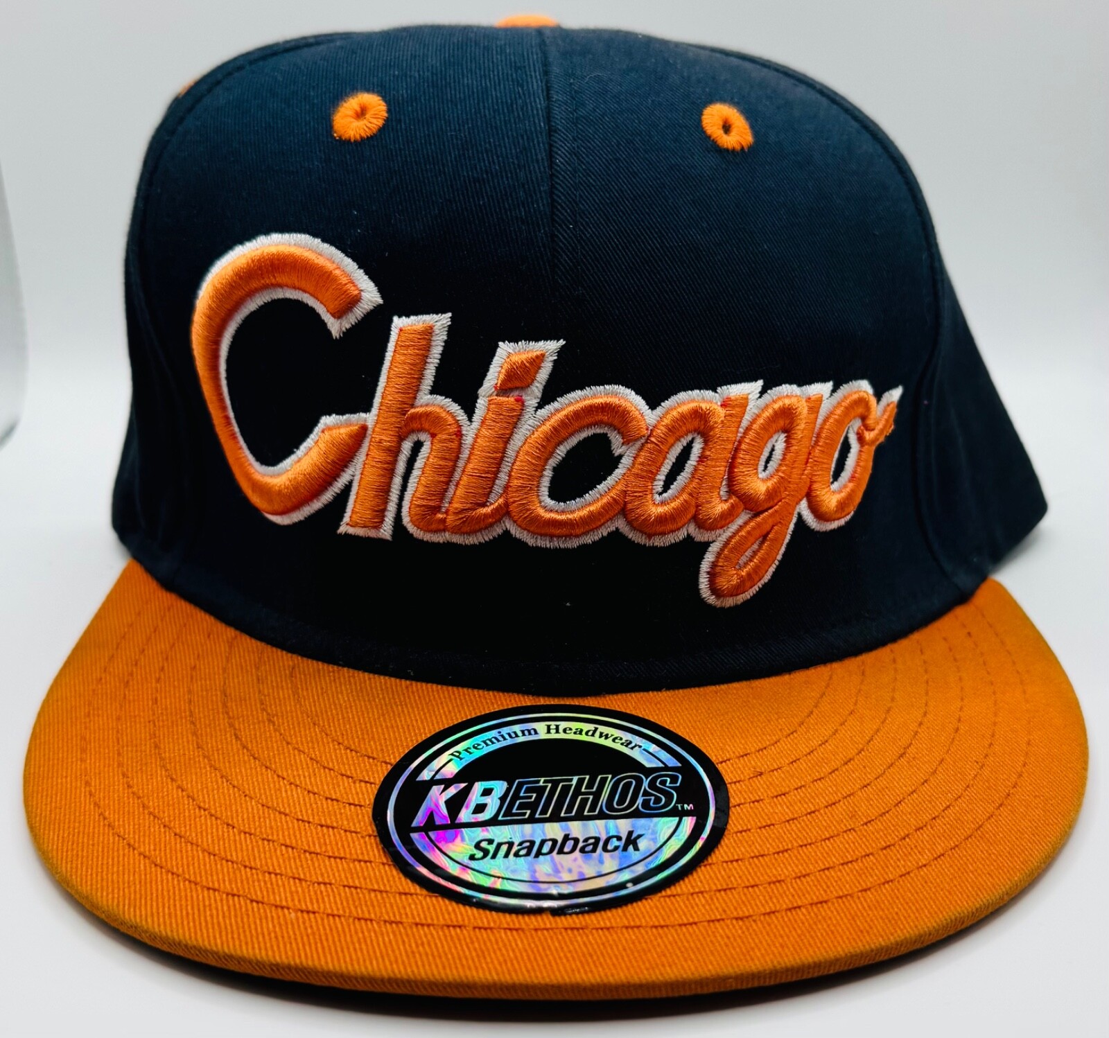KBethos Chicago Snapback Hat BlACK/ORANGE