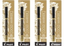 Pilot Perm Paint Marker X-Fine 0.5mm Point Gold 4/Pk Office School Home Writing