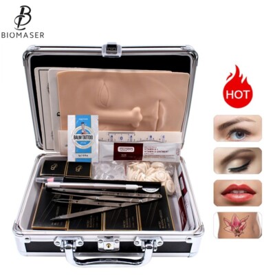 Tattoo Kit Permanent Makeup Eyebrow Microblading Kit 3D Practice Skin ...