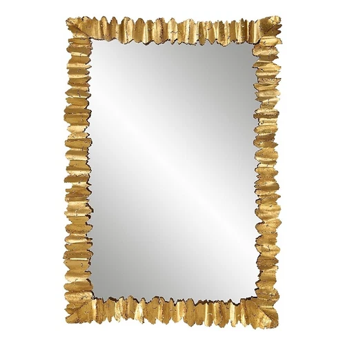 Uttermost Lev Contemporary Style Steel MDF Wood Mirror in Gold Finish - Picture 4 of 7