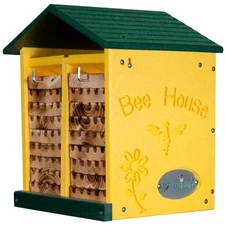 JCS Wildlife Double-Wide Large Poly Lumber and Pine Mason Bee House - Handmade