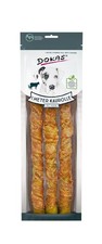 Dokas 1m Kaurolle mit Huhn 2x315g – Rinderhaut Hundesnack getreidefrei