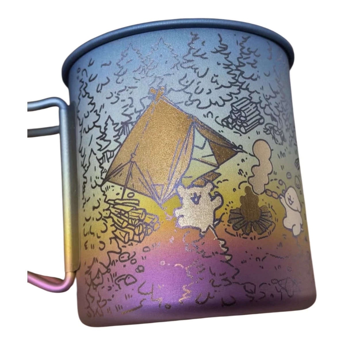 Snow Peak Titanium Dubbelwandige Mok - Duurzaam & Lichtgewicht Geïsoleerde Mok - Camping - 15 fl oz - Groen