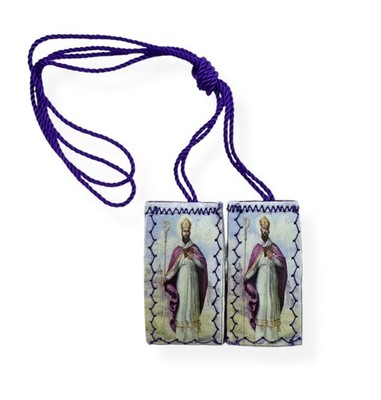 St Cyprian Purple Cloth Scapular Escapulario Morado San Cipriano Religious Gift