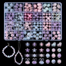 PH PandaHall 195pcs 8 Styles Acrylic Beads, 9 13mm Crystal Beads Spacer Bead ...