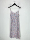 Hush White Multi Floral Knee Length Slip Dress Strappy Sleeveless UK 16