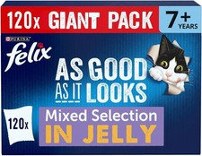 FELIX As Good As it Looks Senior 7+ Mixed in Jelly Wet Cat Food (120x85g ) 2.73 per kilo