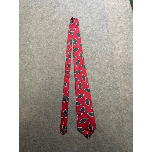Burnham Ltd. Red Paisley Silk Necktie Handcrafted Dominican Republic