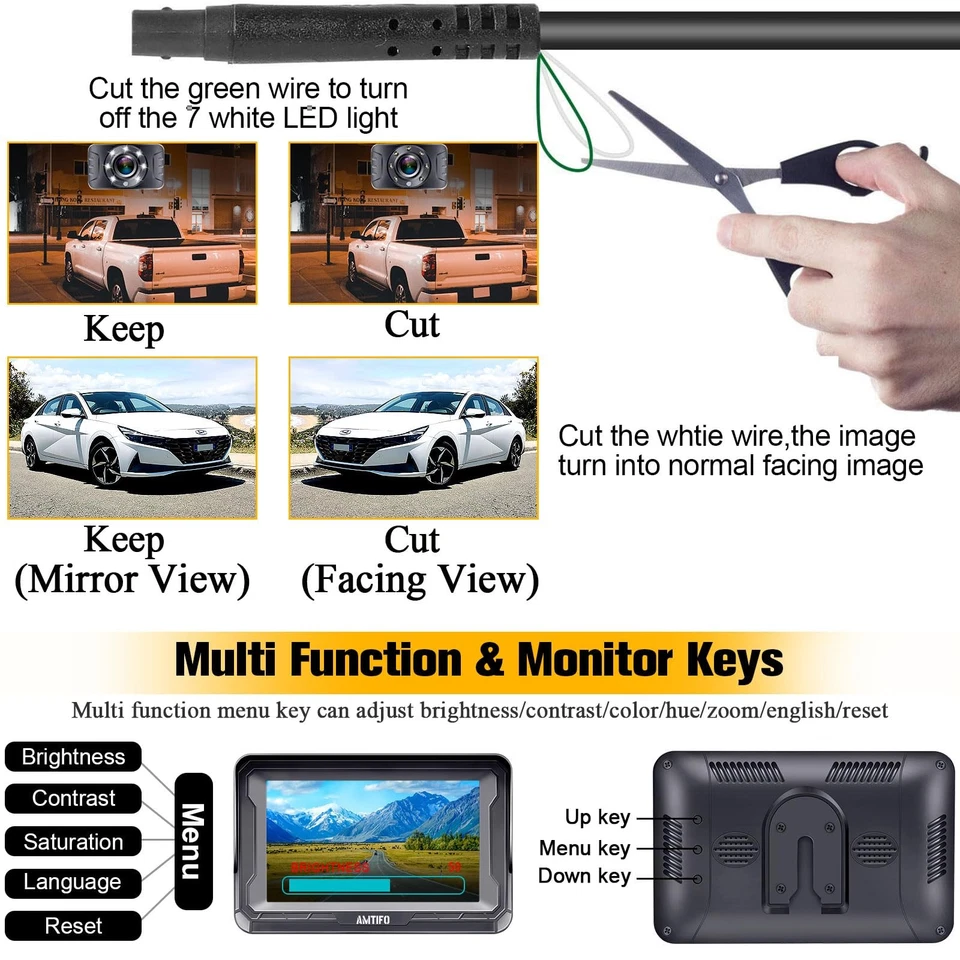 Backup Camera 4.3-Inch for Car Plug-Play: Easy Setup Rear View Camera for Tru... - Image 4 of 4