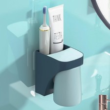 Magnetic Cup Holder for Bathroom, Toothbrush Wall Mounted Toothpaste Storage ...