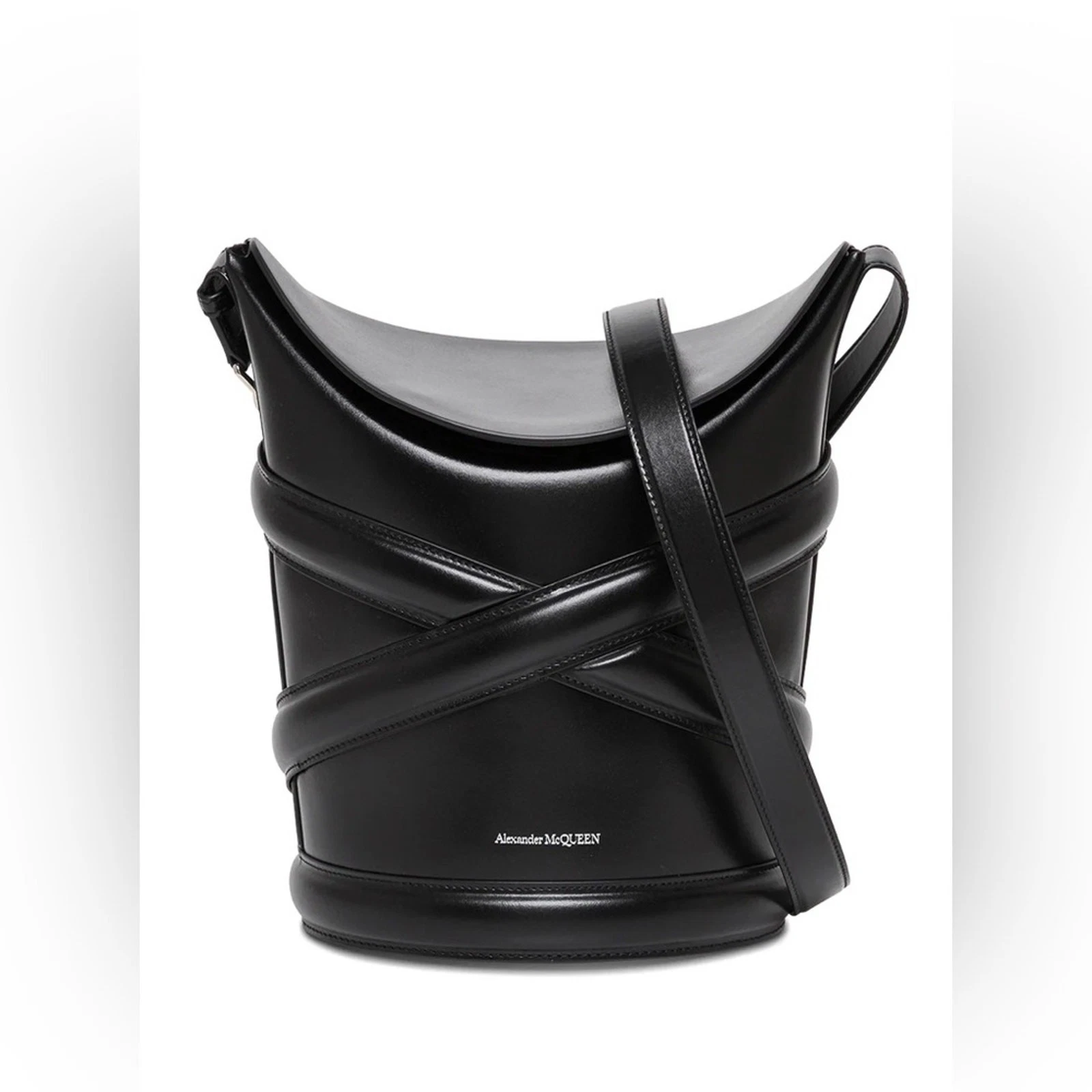 Alexander McQueen The Curve bucket bag small black