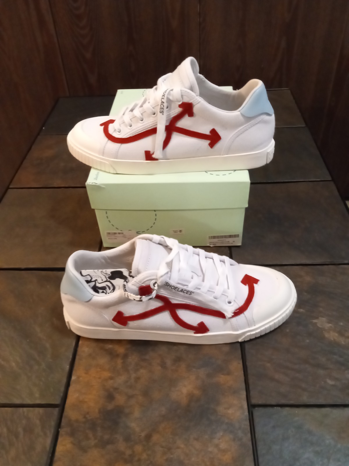 Off-White Arrow Vulcanized Low "Rare" White-Red size 9 (42) image 2