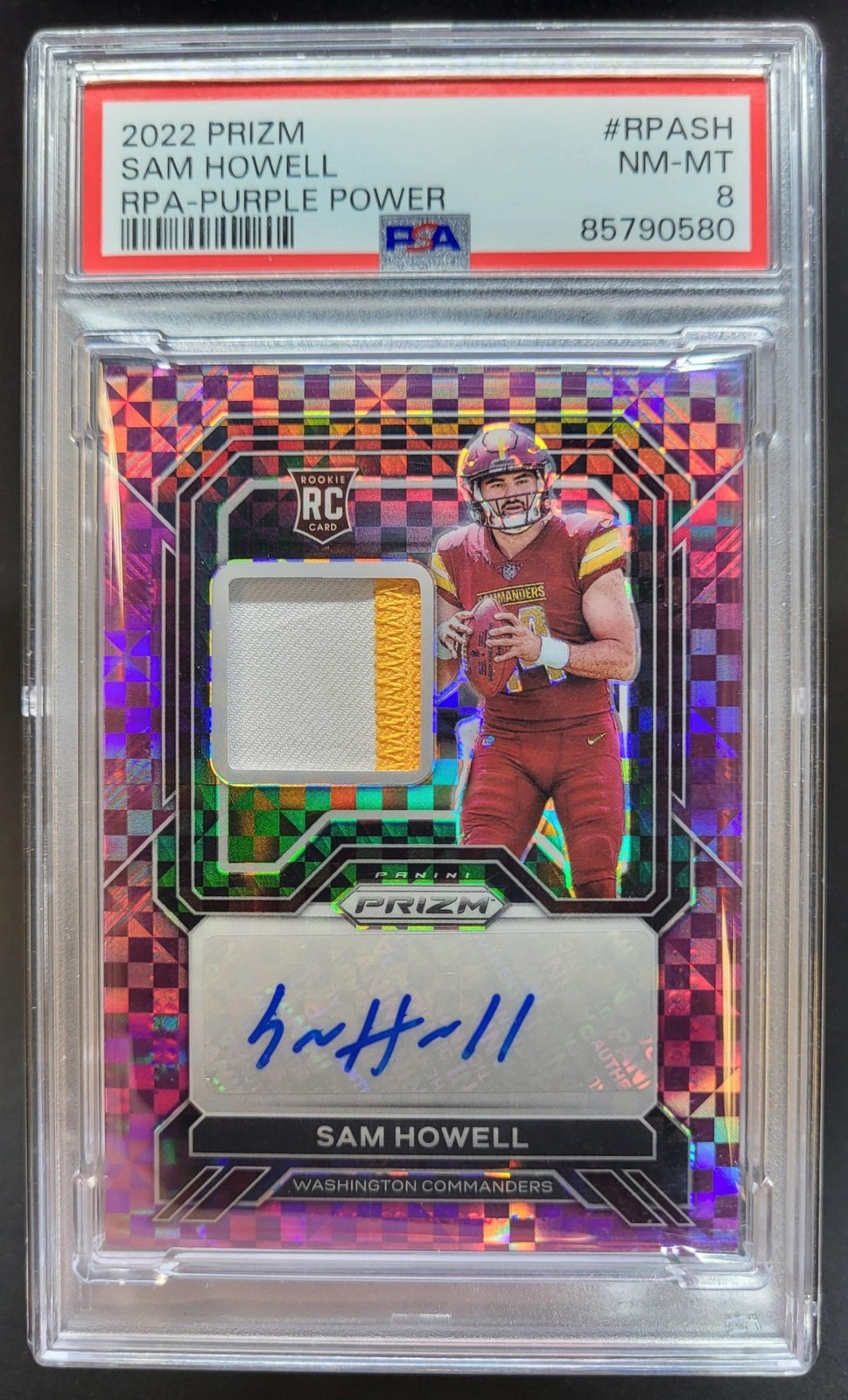 Sam Howell Panini Prizm Rookie Patch Autographs #RPASH Purple Power