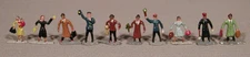 10 Vintage HO Scale Die-cast Hand Painted Metal People - Unmarked