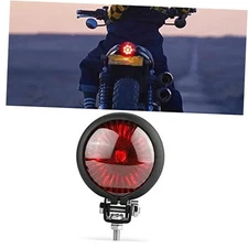  Motorcycle Tail Light Red 8 LED Stop Lamp Compatible With Chopper Bobber Black