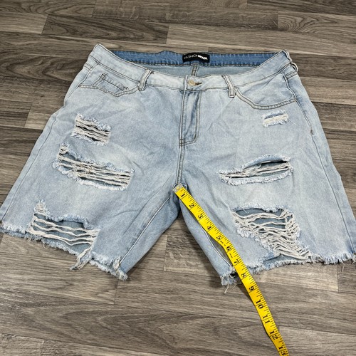 FASHION NOVA High Rise Med Wash Blue Denim Jean Bermuda Shorts Women's Size 14 - Picture 8 of 8