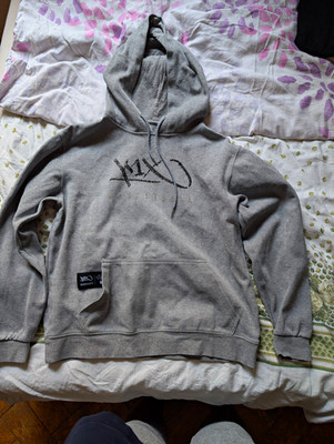 HARDWOOD K1X Herren Hoodie Kapuzenpullover Grau Gr. S Logo Kapuze Zugband