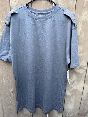 TRUE ROOTS Gray Cotton Tshirt w/ Epaulets - Men's Sz 2XL - NEW