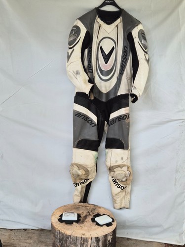 VANSON Size 44 Hybrid One-Piece Leather Motorcycle Biker Racing Protective Suit