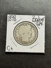 1898 P Barber Silver Quarter Nice G+ Good U.S. 25c Type Coin (Raw11802)