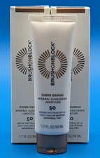 Brush On Block Sheer Genius Universal Tint SPF50 Mineral Sunscreen (2-Pack) NEW