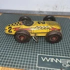 VINTAGE 1930/1940  MARX TIN LITHO WIND UP #2  YELLOW  RACE CAR No Driver