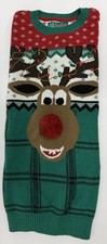 Ugly Christmas Sweater: Rudolph Reindeer Red Nose sz MEDIUM 
