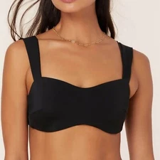 Andie The Kalama Bikini Top Swimsuit Black size Small NWT