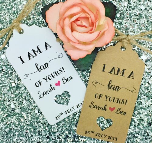 Wedding Fan Favour Gift Tag, Summer Destination Wedding, Personalised - Picture 1 of 3