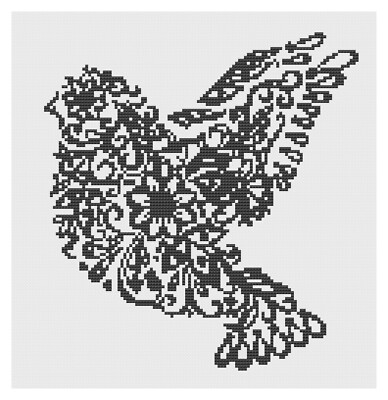 Cross Stitch Kit or Pattern - Florashell - Filigree Bird